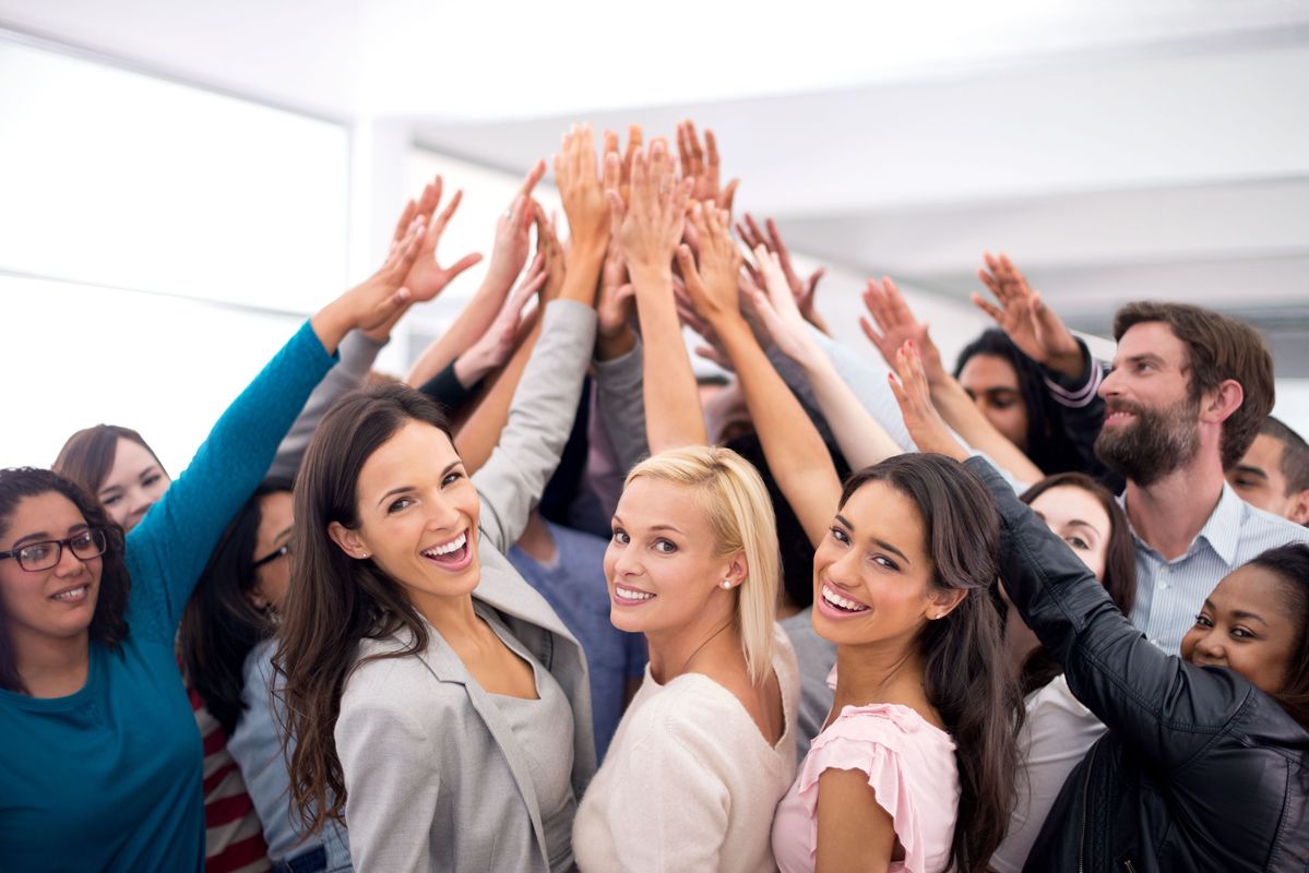 Business leaders reviewing financial information together